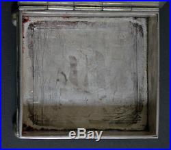 Fine Antique Chinese Export Solid Silver Hand Carved Plaque Box Case Jewelry