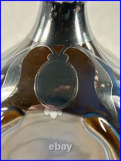 FULPER Musical Pottery Jug Silver Overlay Flambe Chinese Blue/Brn Glaze