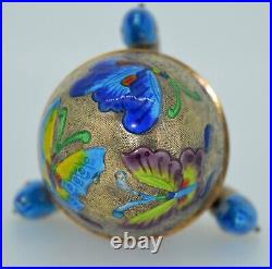 Fabulous Chinese Export Sterling Silver & Enamel Egg Trinket Vessel