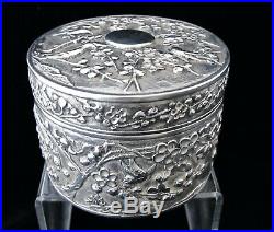 Fabulous Chinese Export silver box Hung Chong c 1890