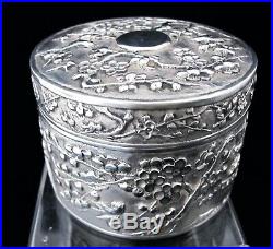 Fabulous Chinese Export silver box Hung Chong c 1890