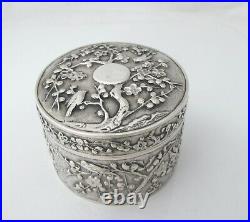 Fabulous antique Chinese Export silver box Hung Chong c 1890