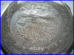 Fine Antique Chinese Asian Paktong or Silver Plated Engraved Jewelry Trinket Box