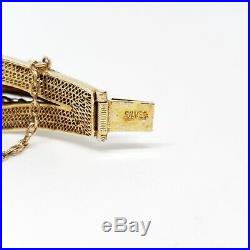 Fine Vintage Chinese Gilt Silver Filigree & Amethyst Enamel Work Bracelet with Box