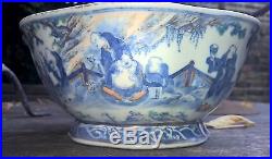 Fine large antique 19th cent chinese porcelain bowl enamel colours