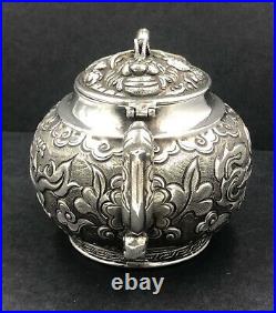 Finely decorated Dragon Chinese silver teapot