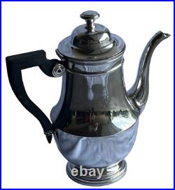 French Silver Teapot Pitcher Christofle Boulenger Navy Large 1950s VTG -Lot Of 6