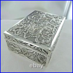 Good Antique Sterling Silver, Chinese Hinged Trinket Box