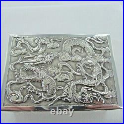 Good Antique Sterling Silver, Chinese Hinged Trinket Box