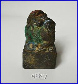 Good old Chinese bronze lion seal Ming dynasty C16th Century