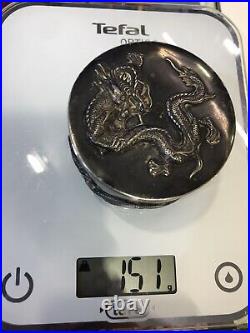 Gorgeous Chinese silver box With Dragons