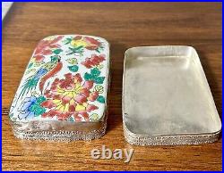 Gorgeous Handmade Chinese Porcelain & Silver Shard Box