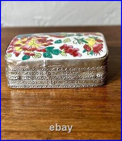 Gorgeous Handmade Chinese Porcelain & Silver Shard Box