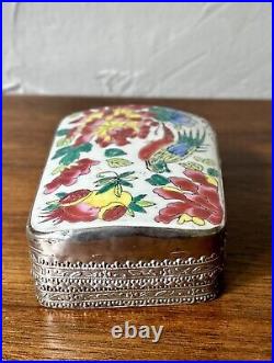 Gorgeous Handmade Chinese Porcelain & Silver Shard Box