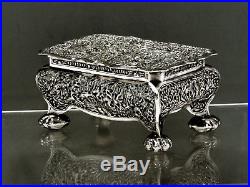 Indian Export Silver Box SIGNED CHINESE MARKET SEA LIFE