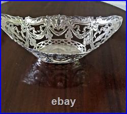 Indian antique/vintage silver ornate pierced dish 99 grams marked 800