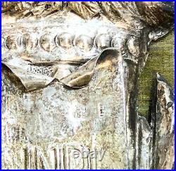 Italian Silver Embossed Relief Jesus on the Crucifix Cross, 1850 Naples