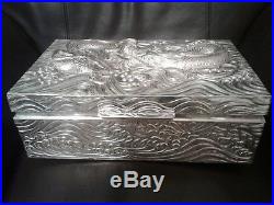 Japanese Chinese / Sterling / Solid Silver Masive Dragon Box