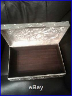 Japanese Chinese / Sterling / Solid Silver Masive Dragon Box