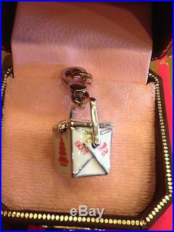 Juicy Couture Chinese Takeout Box Charm RARE SILVER