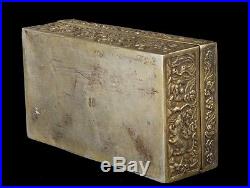 LATE 19th 385 GR. ANTIQUE CHINESE EXPORT SILVER-GILT BOX