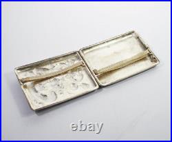LATE 19th ANTIQUE CHINESE EXPORT STERLING SILVER CIGARETTE CASE BOX DRAGON