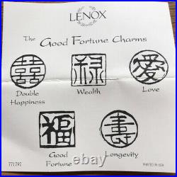 LENOX Sterling Silver GOODFORTUNE Bracelet Chinese Symbols Charms 7-8 Retired