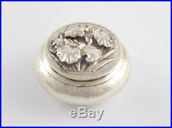 LOVELY ANTIQUE CHINESE EXPORT SOLID SILVER PILL SNUFF BOX LUEN WO c1890 40 g