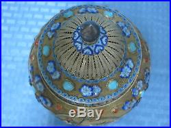 Large Antique Chinese Export Gold Gilt Silver Filigree Enameled Box 614 Grams
