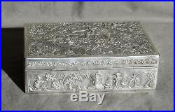 Large Antique Chinese Export Silver Box