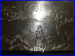 Large Antique Chinese Sterling Silver Cigarette Case Box Hallmarked 203G #1