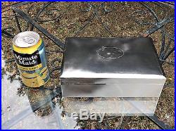 Large CHINESE Sterling Silver Table Box LUEN WO Shark Skin Hammered Design 1291g