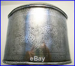 Large Chinese Export Silver colour Paktong Antique Food Warmer Pot Dish Box