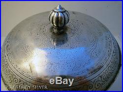 Large Chinese Export Silver colour Paktong Antique Food Warmer Pot Dish Box