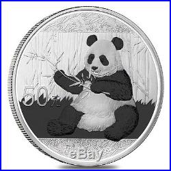 Lot of 2 2017 150 gram Chinese Silver Panda 50 Yuan. 999 Fine Proof withBox & C