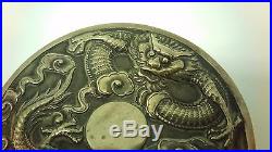 Lovely Vintage 925 Sterling Silver Trinket Box With Chinese Dragon Design