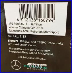 MINICHAMPS 110 190344 MERCEDES AMG F1 W10 EQ model Hamilton Chinese GP 2019 118
