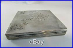 Magnificent Antique Asian Chinese Silver Stamped 85 Cigarette Case Box 124g