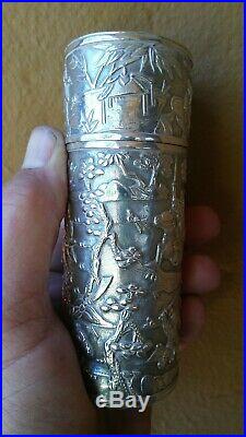 Magnificent Antique Chinese Silver Box 19th Century 1800s Superb