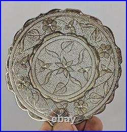 Mid C20th Indian or Chinese Silver Filigree Dish Boxed Very Fine Quality 65 gram