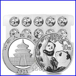 Monster Box of 450 2021 30 gram Chinese Silver Panda 10 Yuan. 999 Fine BU 30