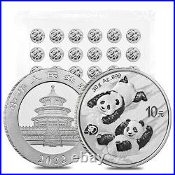 Monster Box of 600 2022 30 gram Chinese Silver Panda 40th Ann Privy 10 Yuan