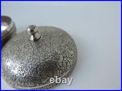 Museum Antique 19th C Chinese Persian Ottoman Islamic Solid Silver Apple Box