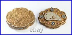 NChinese Gilt Silver, White Jade and Stone Covered Box