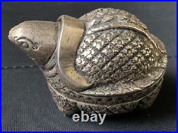 NICE Chinese Silver Turtle Pill Box