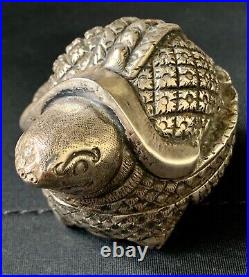 NICE Chinese Silver Turtle Pill Box