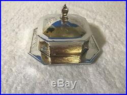 Nanking Chinese Export Sterling Silver Condiment Dish Glass Lined Footed Covered