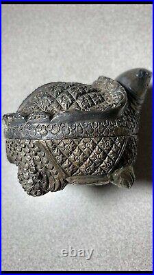 Nice Chinese Sterling Silver Turtle Opium Box
