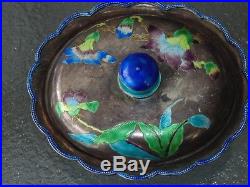 Nice Vintage Rare Asian Antique Chinese Export Signed Silver Enamel Covered Box