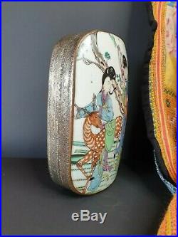 Old Chinese Enameled Silver-Plated Box beautiful collection and accent piece